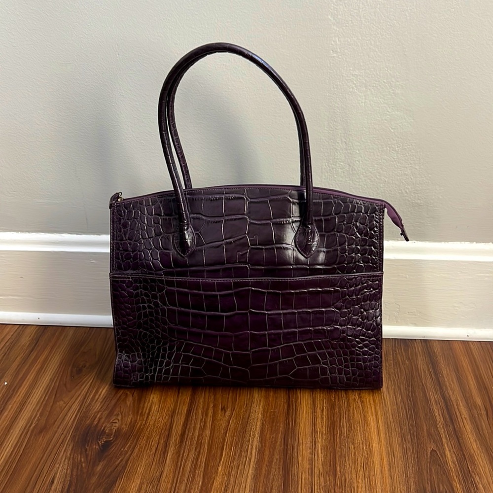 Michael Rome Designs Genuine Leather Purple Shoulder Bag